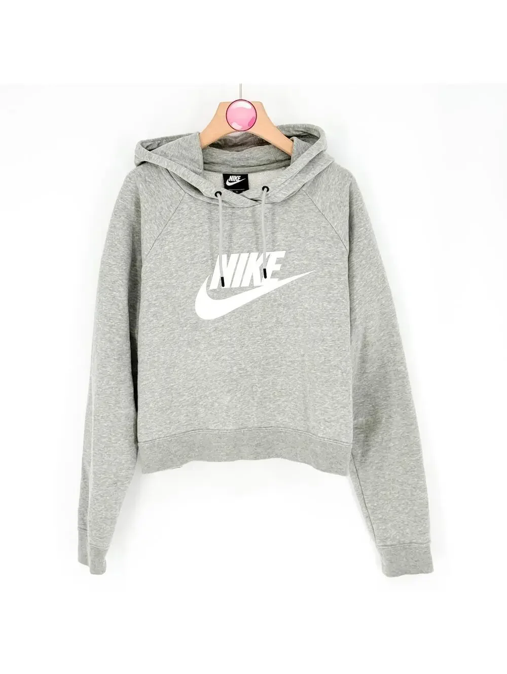 Nike Sportswear Essential‎ Cropped Logo Hoodie Gray Athleisure Women's XL